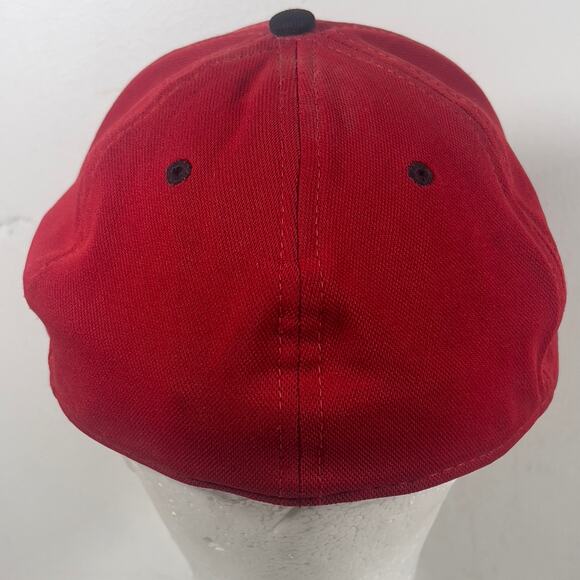 Indian Chief Headdress Embroidered Black Red Baseball Cap M/L OC Sports Pro Flex - Picture 3 of 12